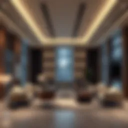 Luxurious private banking office interior showcasing modern design