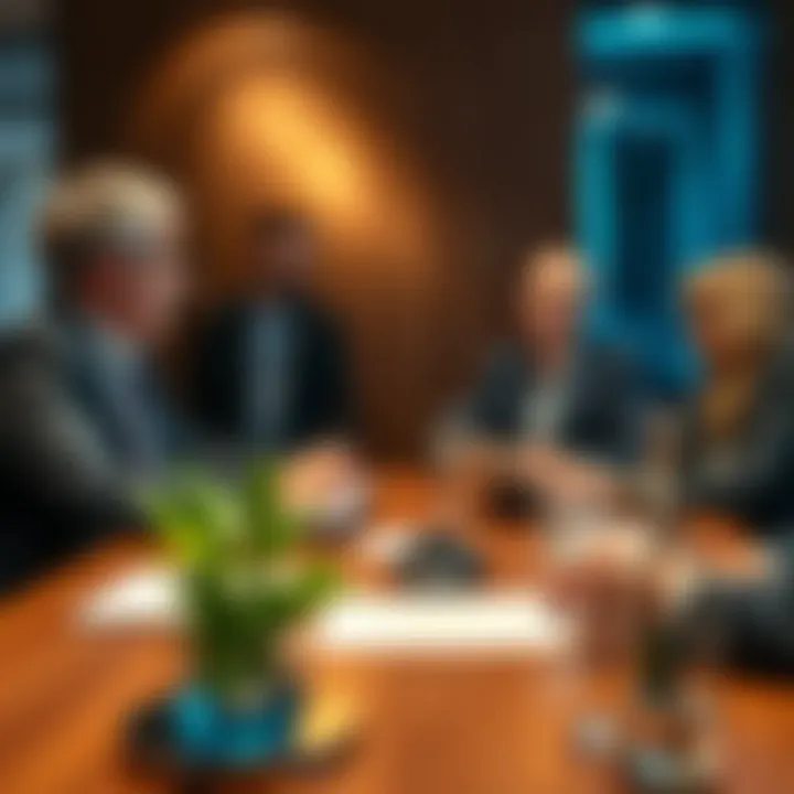 Strategic Financial Planning Meeting Strategic financial planning meeting with advisors and clients