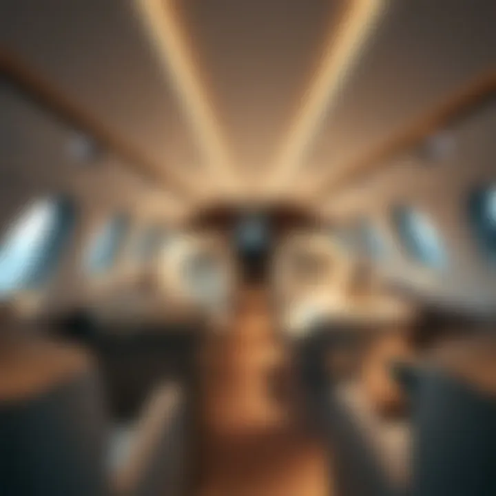 Luxury private jet interior showcasing comfort and elegance
