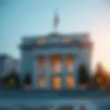 Modern Banking and Savings Illustration of a modern bank building symbolizing savings