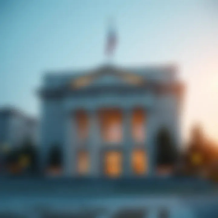 Modern Banking and Savings Illustration of a modern bank building symbolizing savings