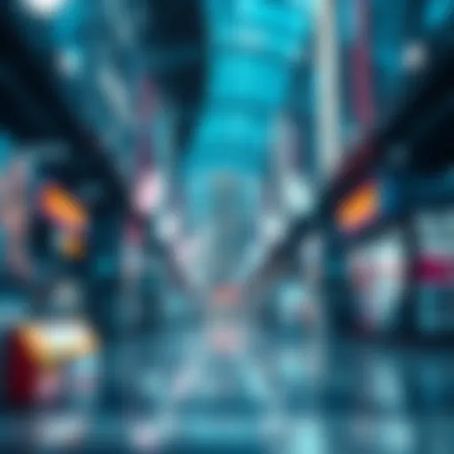 A futuristic digital marketplace concept
