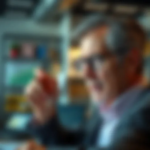 Financial Planner Assessing Retirement Options Illustration of a financial planner assessing retirement options