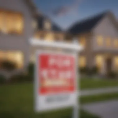 Close-up of a 'For Sale' sign in front of a property