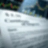 Close-up of a Certificate of Deposit document with financial graphs in the background