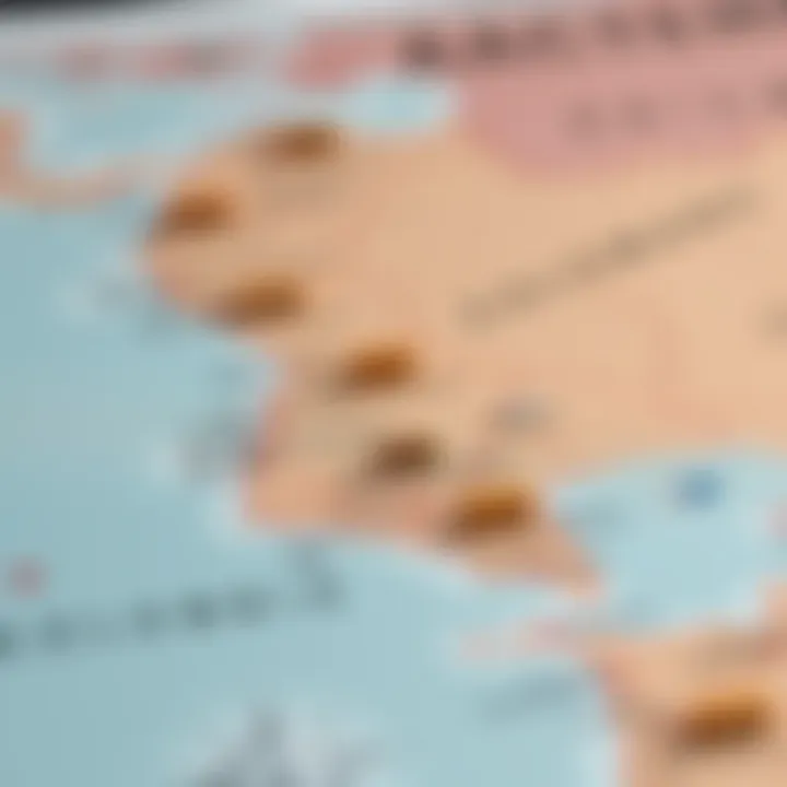 A detailed layout of key financial institutions in Colombia with their locations marked