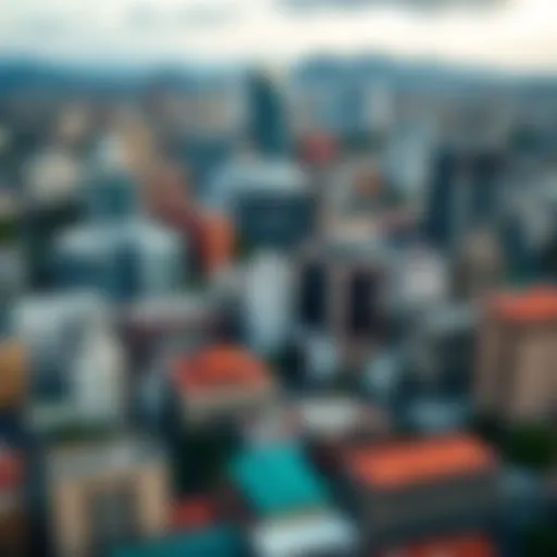 The Financial Heart of Colombia A panoramic view of Bogotรก showcasing modern financial districts and historical architecture