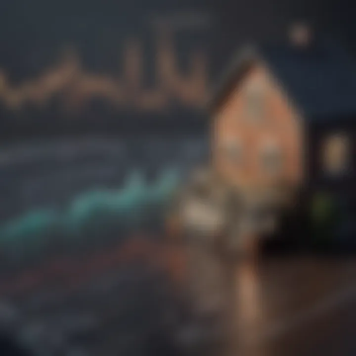 Illustration of mortgage REITs with financial graphs and housing concepts