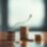 Illustration of a high-yield savings account concept with a growing stack of coins