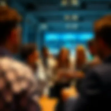 Networking event showcasing financial professionals exchanging ideas