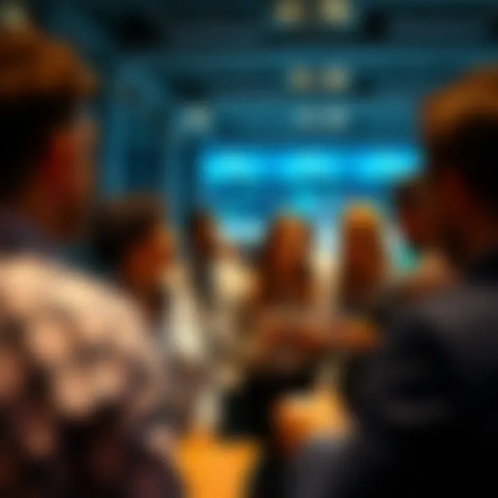 Networking event showcasing financial professionals exchanging ideas