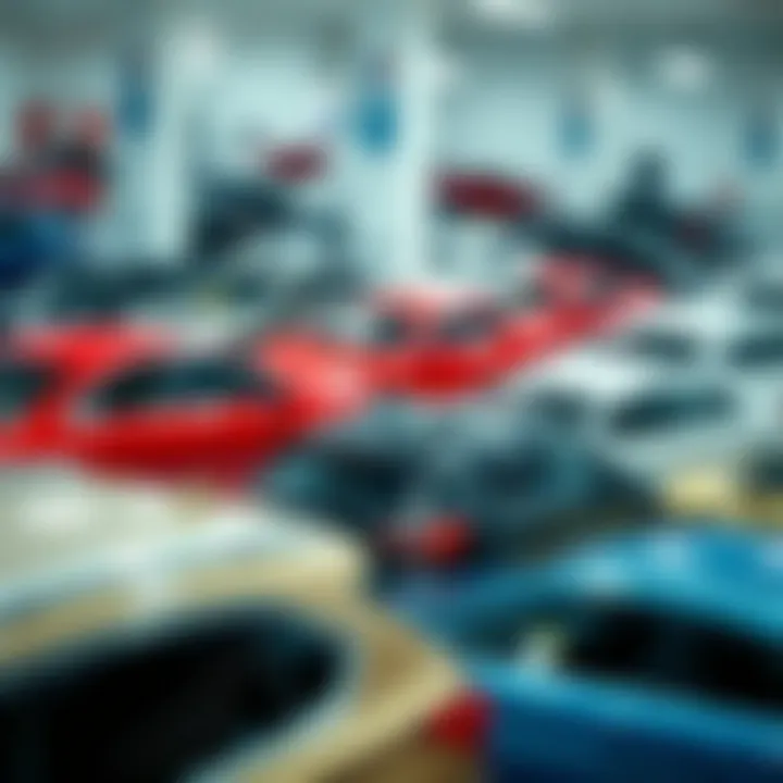 Diverse Inventory of Used Cars Available Online A close-up of a diverse range of used cars displayed on a website.