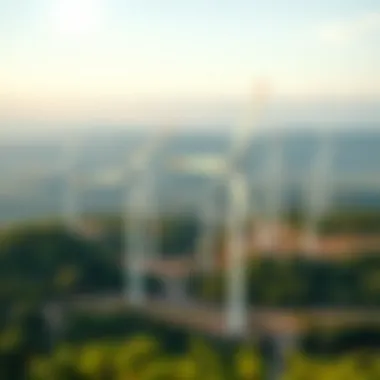 Renewable Wind Energy Wind turbines in a lush landscape representing renewable energy solutions