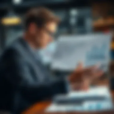 Economic Trends Analysis Investor analyzing economic trends with graphs