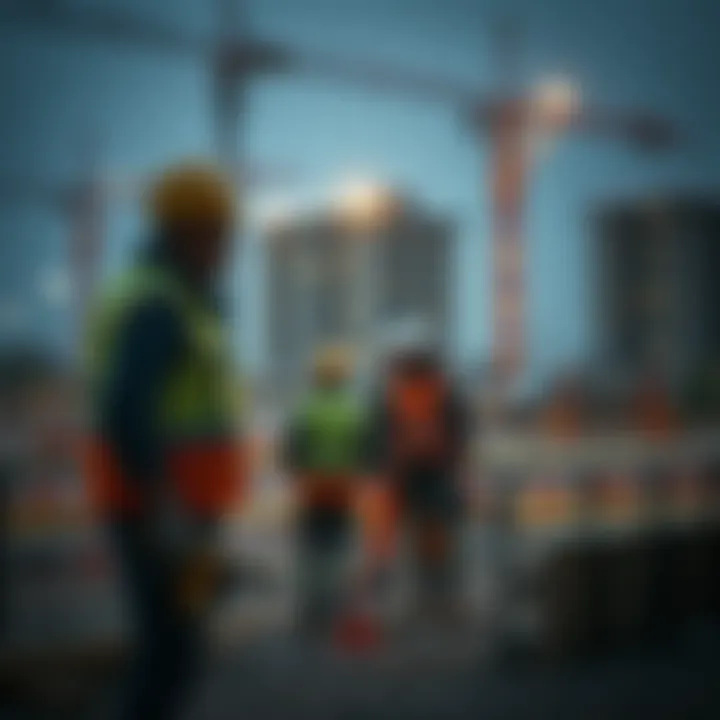 Construction site with safety equipment