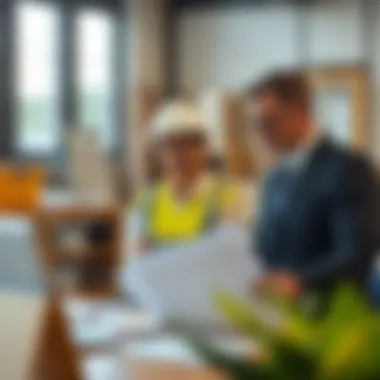 Contractor discussing options with an insurance agent