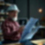 Contractor reviewing insurance policy documents