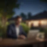 An agent reviewing property listings on a laptop