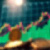 A visual representation of rising penny stocks on a financial chart