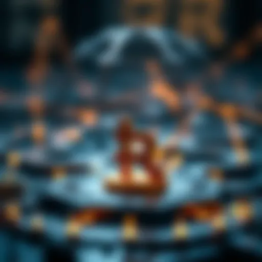 A visual representation of blockchain technology supporting NFTs