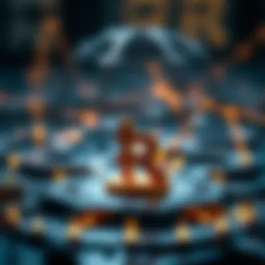 Blockchain Technology in NFT Creation A visual representation of blockchain technology supporting NFTs