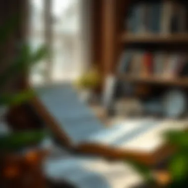Invest in Knowledge A serene reading nook with an investment book and a cup of coffee
