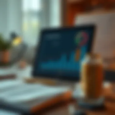 Visual Representation of Financial Planning Illustration of financial planning with charts and graphs