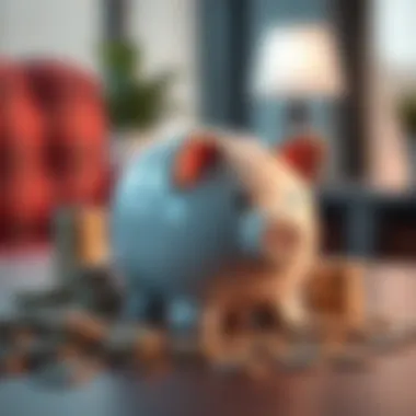 The Art of Saving Money Concept of saving money depicted with a piggy bank and coins