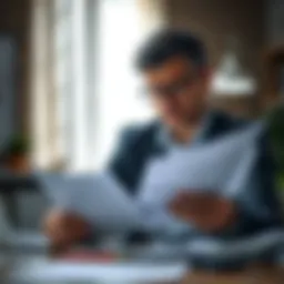 A thoughtful person reviewing financial documents