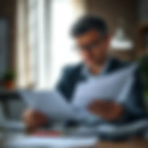 A thoughtful person reviewing financial documents