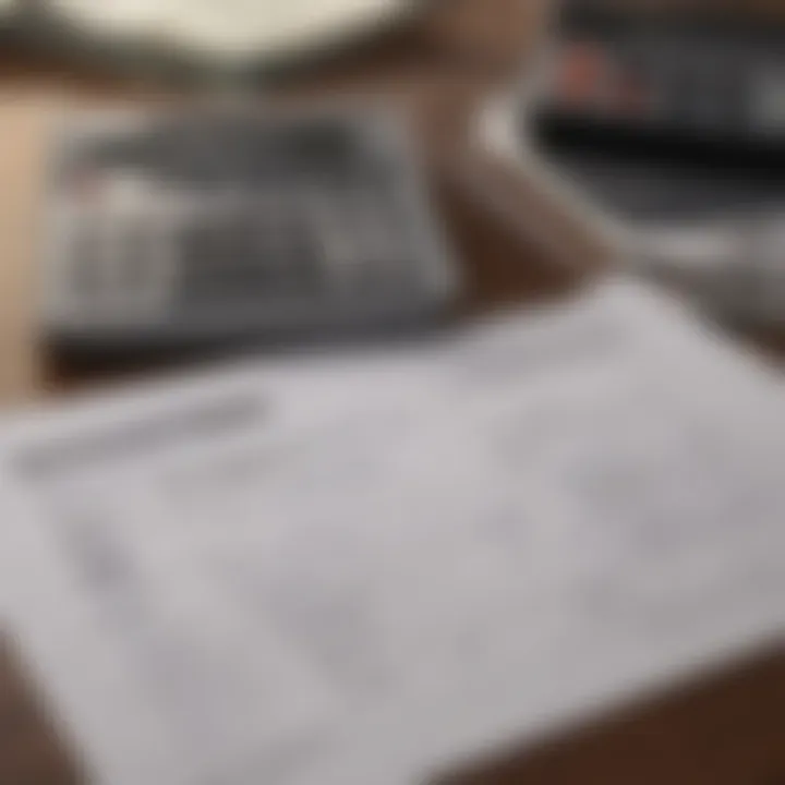 Close-up of loan documents and a calculator on a desk