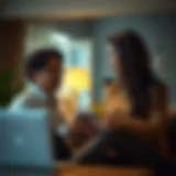 Illustration of a couple discussing finances