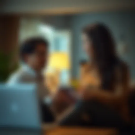 Illustration of a couple discussing finances