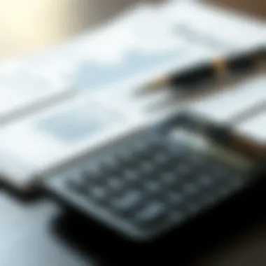 Effective Pricing Strategies A calculator with documents representing pricing strategies