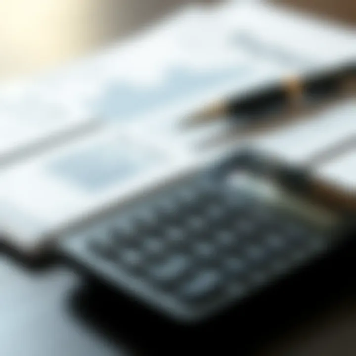 Effective Pricing Strategies A calculator with documents representing pricing strategies