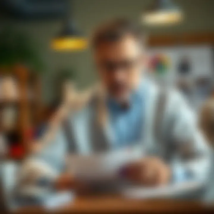 Financial expert analyzing credit card features and benefits