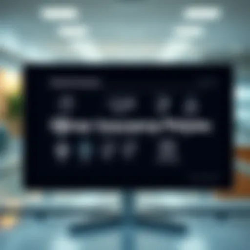 An overview of various general insurance policies on a digital display