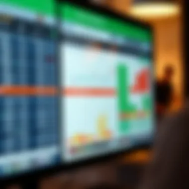 Detailed budgeting plan on a digital screen