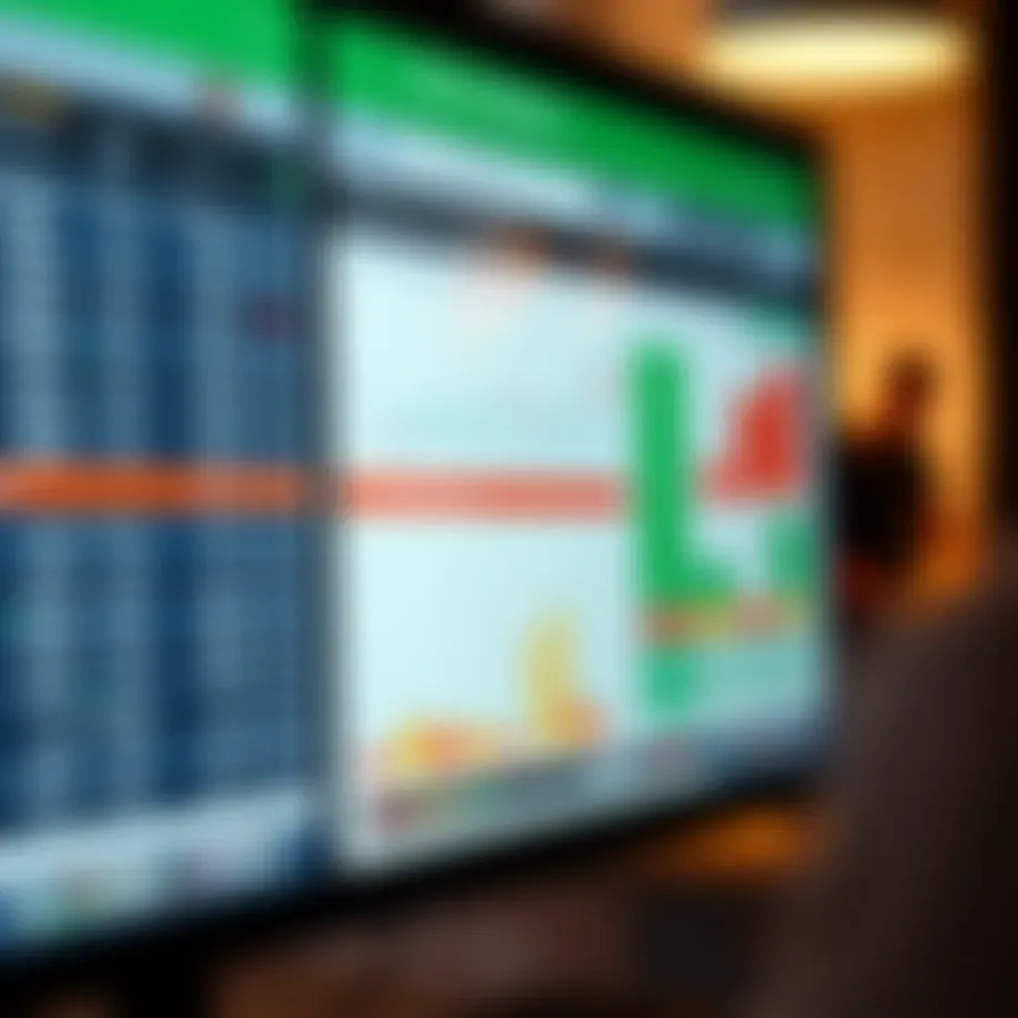 Detailed budgeting plan on a digital screen