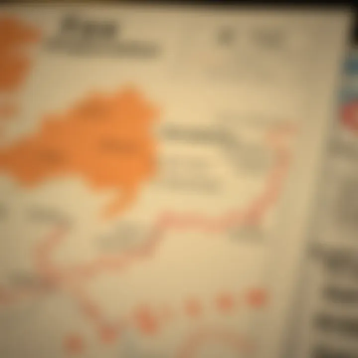 Map highlighting geographical impact on tax service pricing