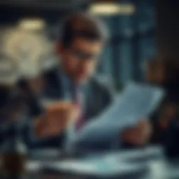 A professional tax advisor analyzing financial documents