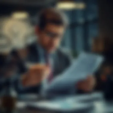 A professional tax advisor analyzing financial documents