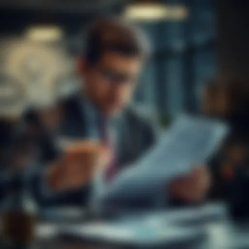 A professional tax advisor analyzing financial documents