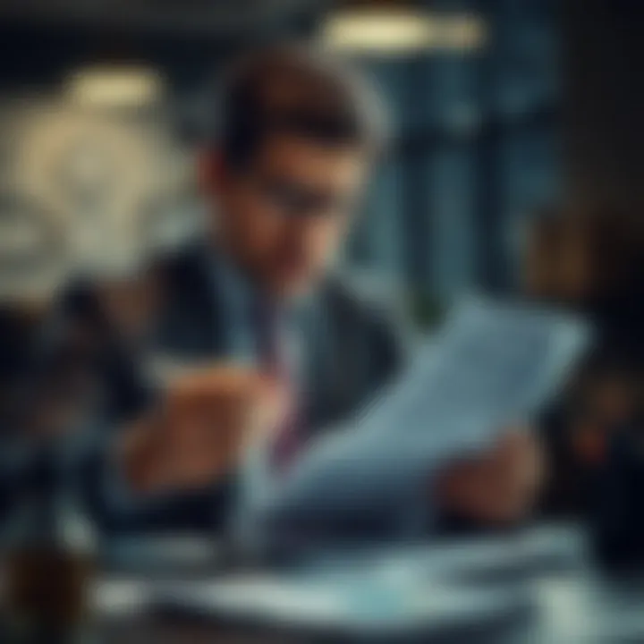 A professional tax advisor analyzing financial documents