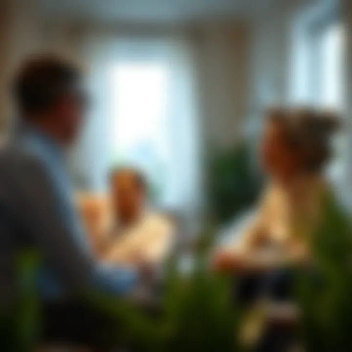 Consultation on 401(k) and Home Buying Options A family discussing home options with a financial advisor