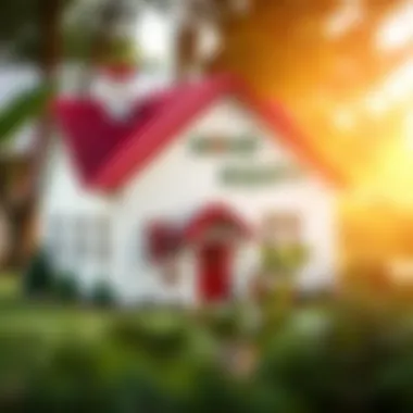 Illustration of a house with financial symbols representing home equity loans